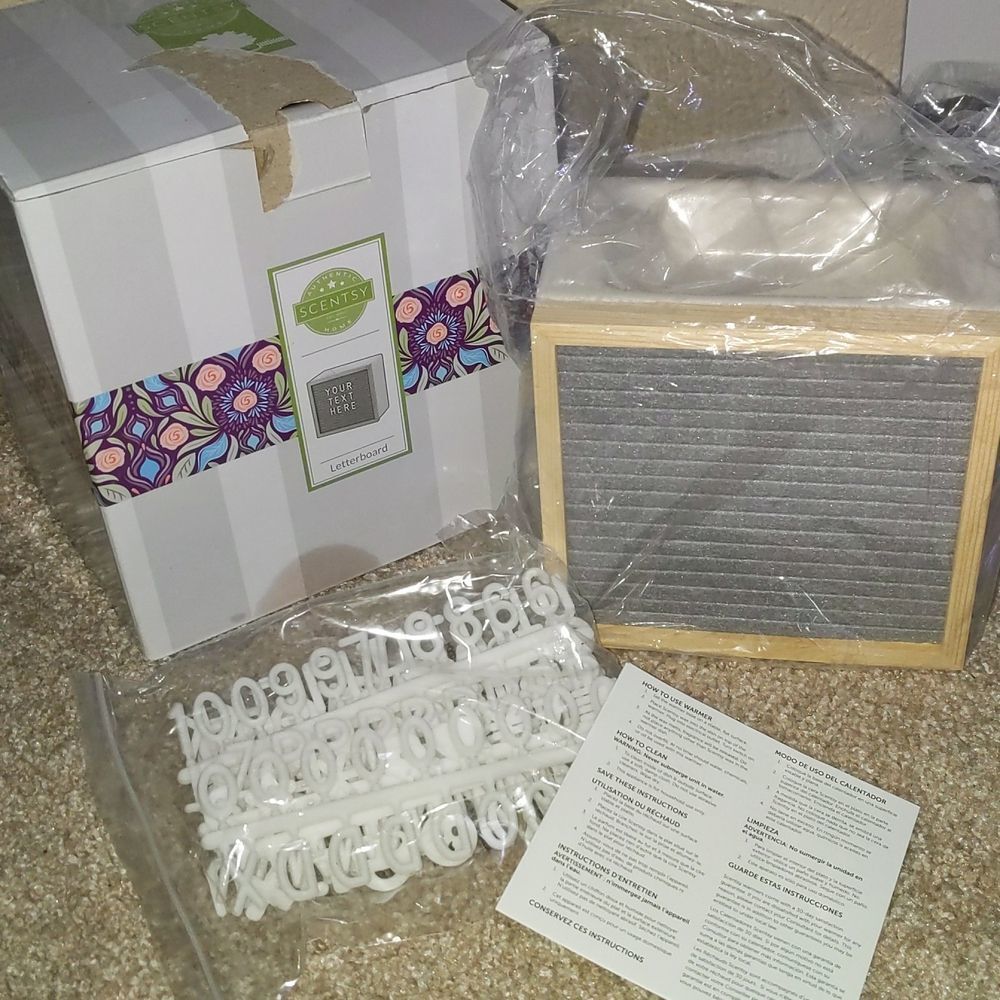 Scentsy Letter Board Wax Melt Burner New in Box Office Home